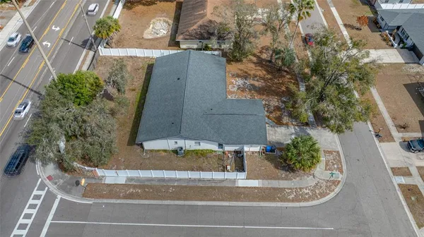 an aerial view of a house
