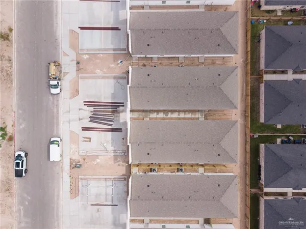 a view of a black and white bed