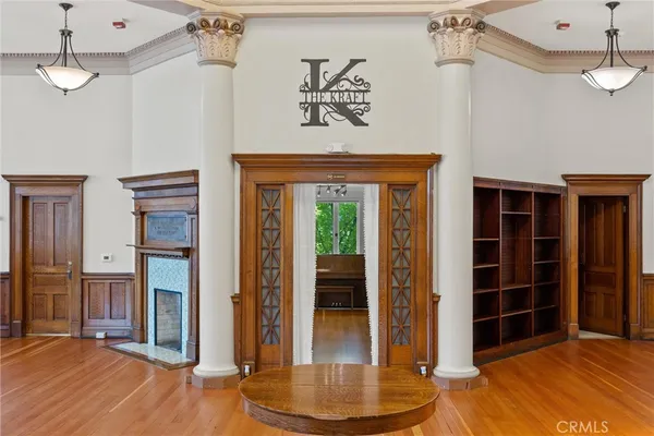 a view of a door and glass door