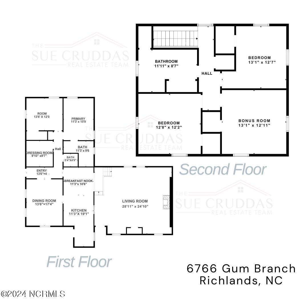 6766 Gum Branch Road Richlands, NC 28574 - Photo 65 of 65 Main House Floor Plan