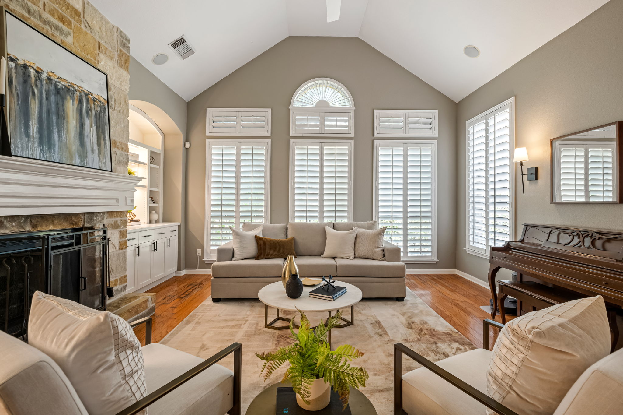10804 Ariock Lane Austin, TX 78739 - Photo 10 of 32 a living room with furniture fireplace and a large window