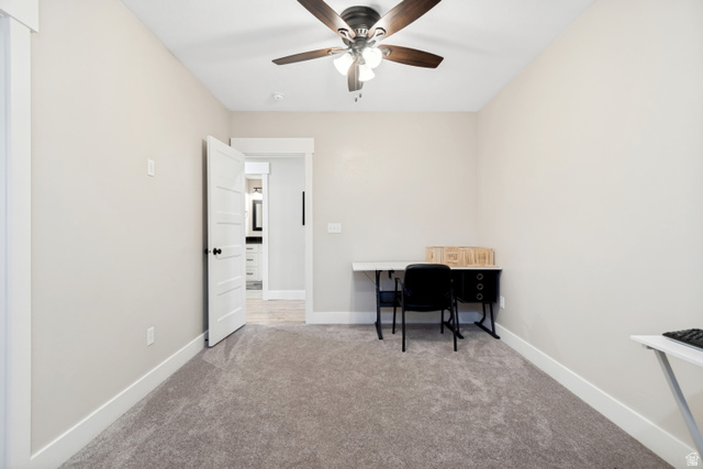 332 South 500 West Payson, UT 84651 - Photo 33 of 50 Carpeted room featuring a ceiling fan, white baseboards