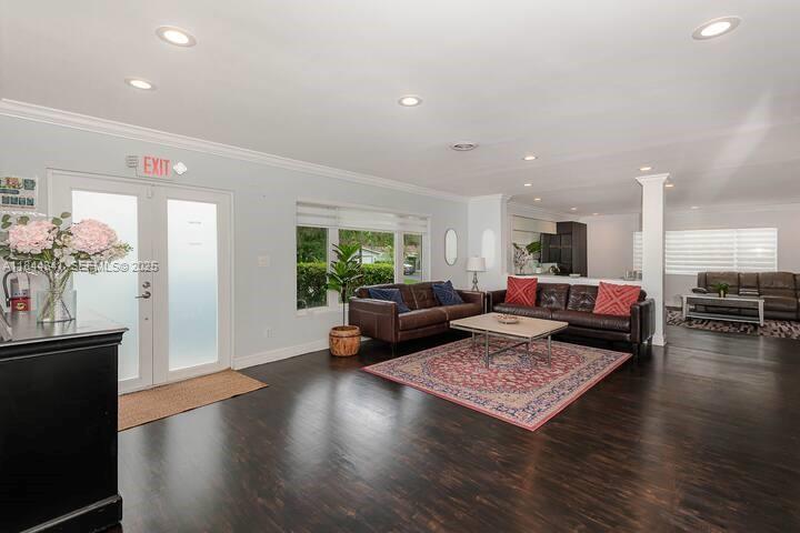 7475 Southwest 134th Street Pinecrest, FL 33156 - Photo 9 of 42 a living room with furniture and wooden floor