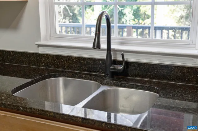 a close view of sink and tap