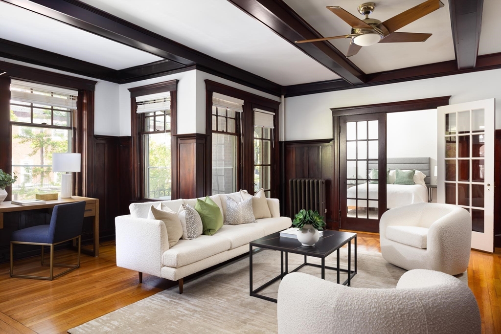 38 Garrison Road, Unit 2 Brookline, MA 02445 - Photo 3 of 18 a living room with furniture and a large window