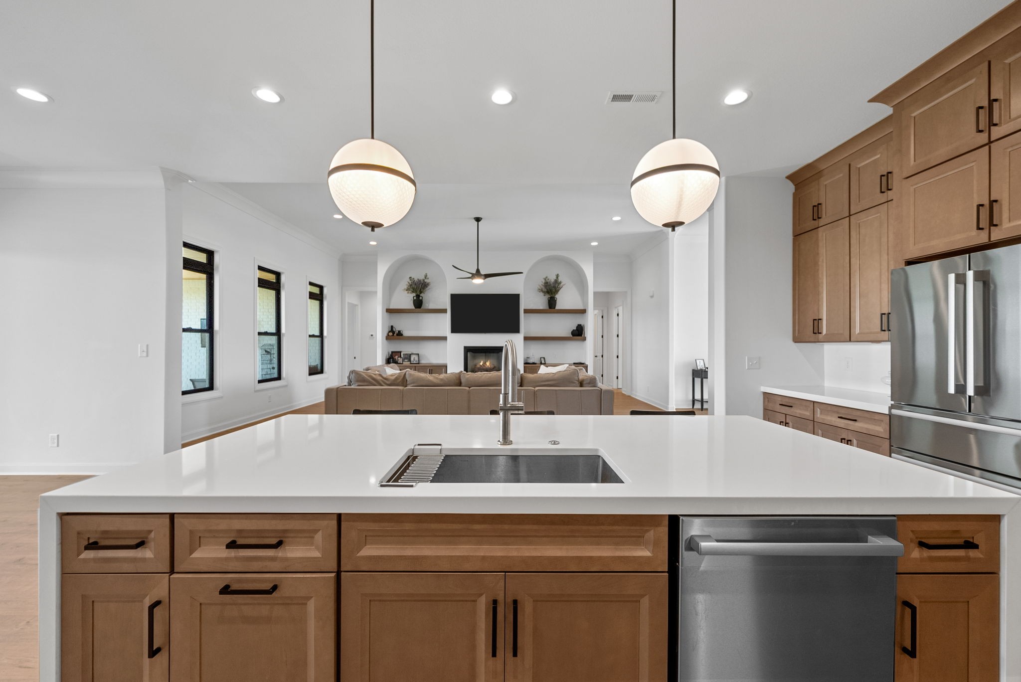 1914 Hickory Point Road Clarksville, TN 37043 - Photo 16 of 38 a view of a kitchen with a sink and chandelier