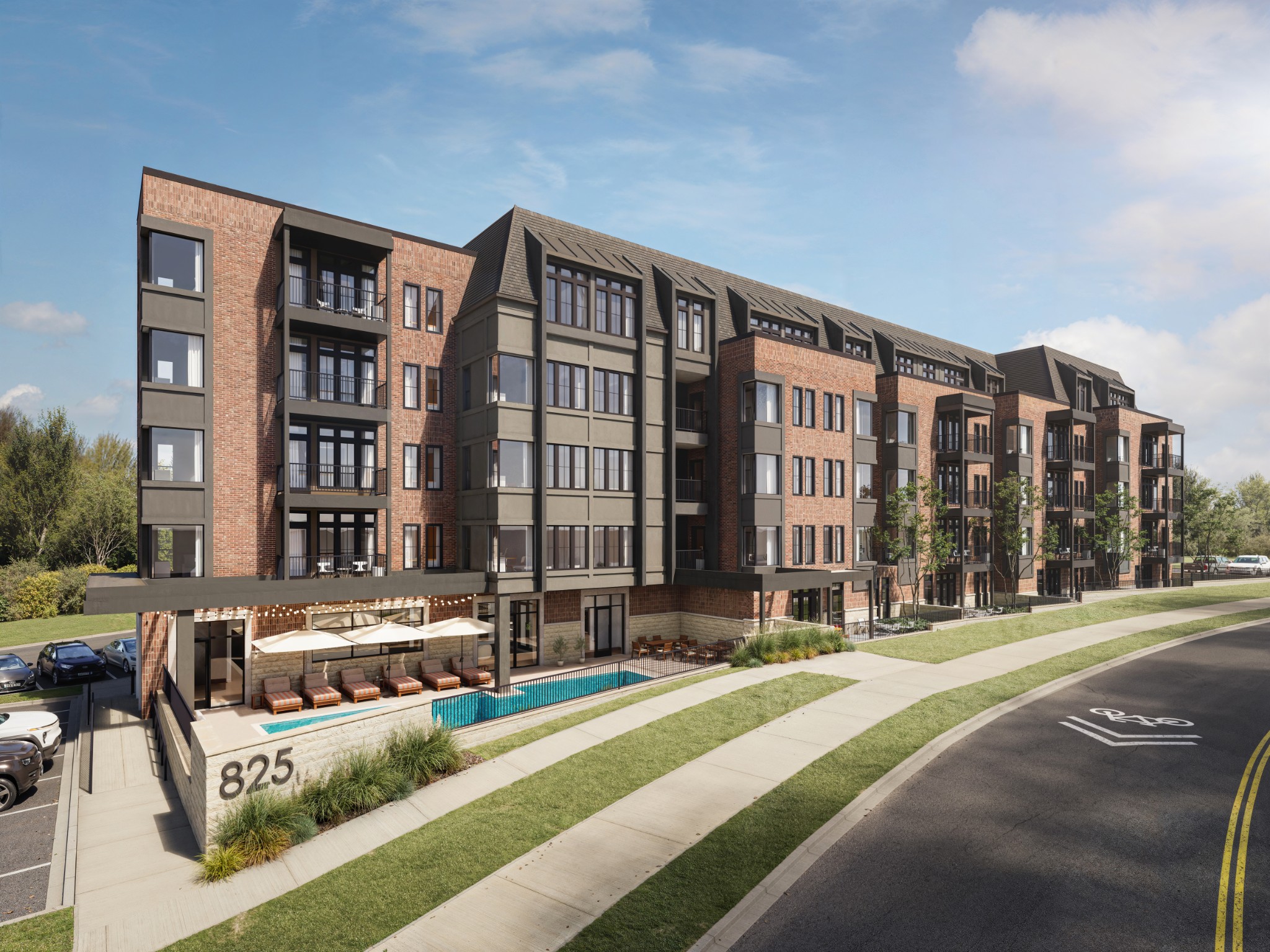 825 Gale Lane, Unit 2 Nashville, TN 37204 - Photo 3 of 7 a city street lined with tall buildings and a yard