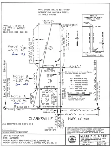 $62,900 | Parcel C West Clarksville Road, Clarksville, MI 48815