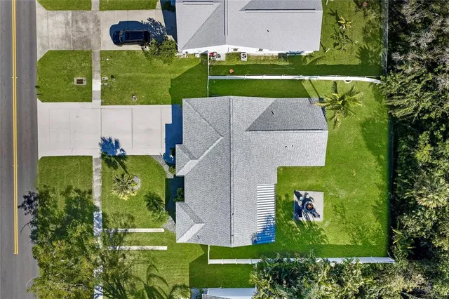 an aerial view of a house