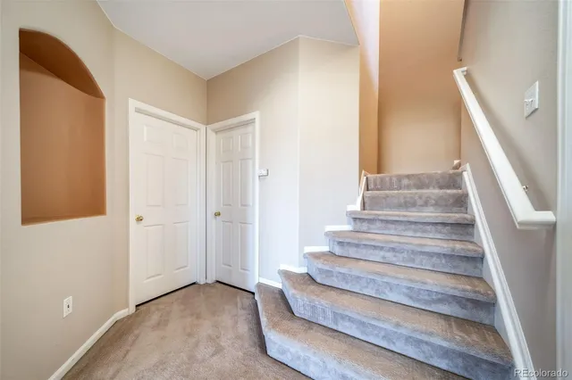 a view of a room with a window