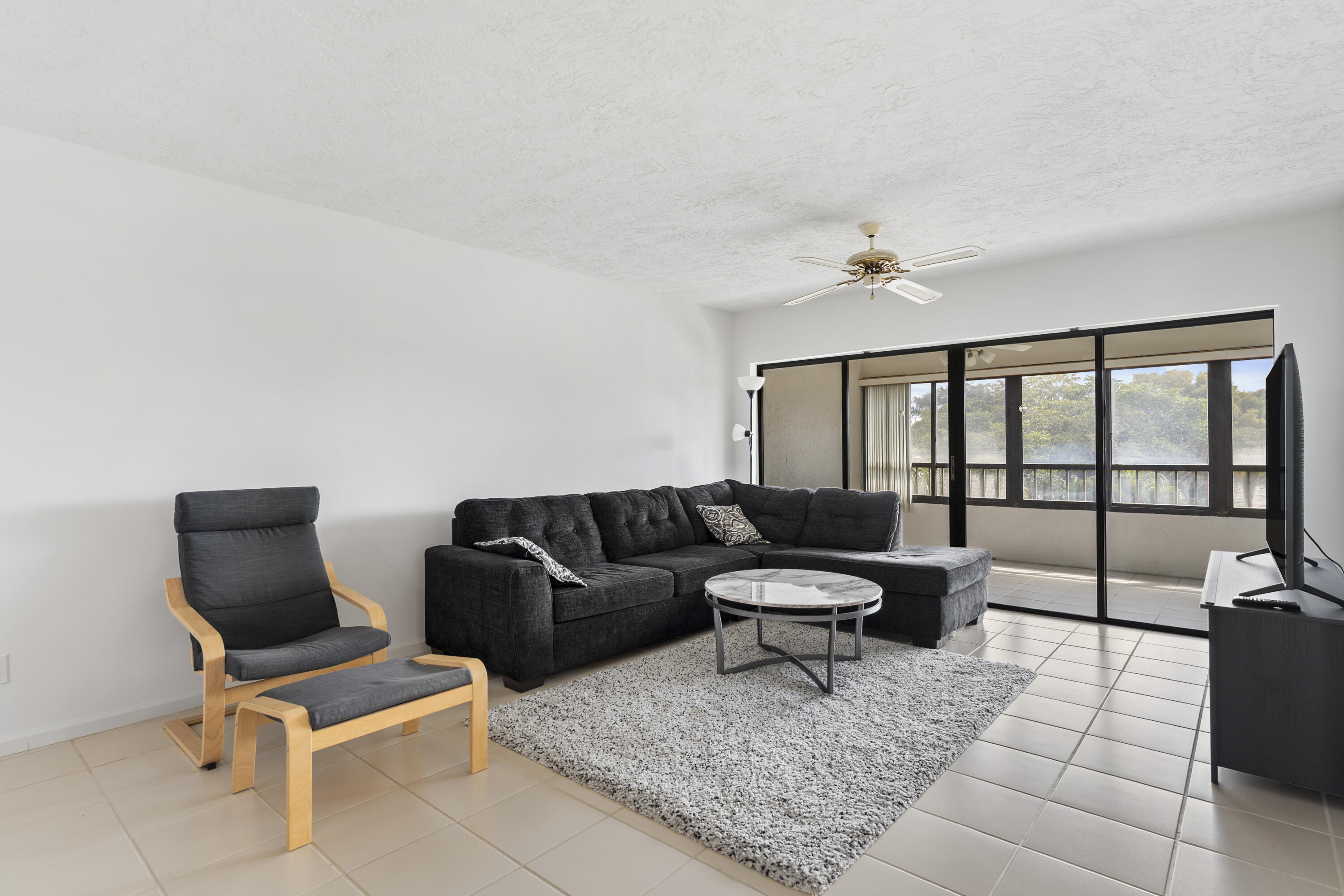 7507 La Paz Boulevard, Unit 407 Boca Raton, FL 33433 - Photo 8 of 31 a living room with furniture and a rug