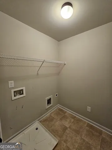 an empty room with storage