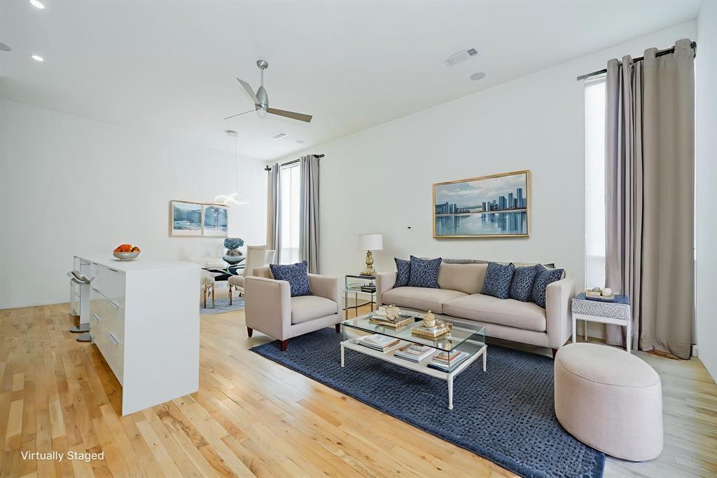 2325 Rusk Place Dallas, TX 75204 - Photo 14 of 27 a living room with furniture and a wooden floor
