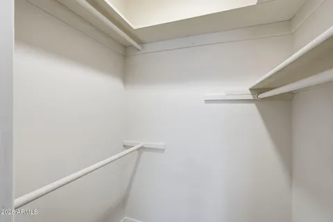 a view of small space with racks on the wall