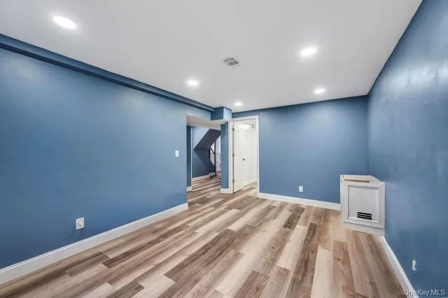 a view of a livingroom with a staircase