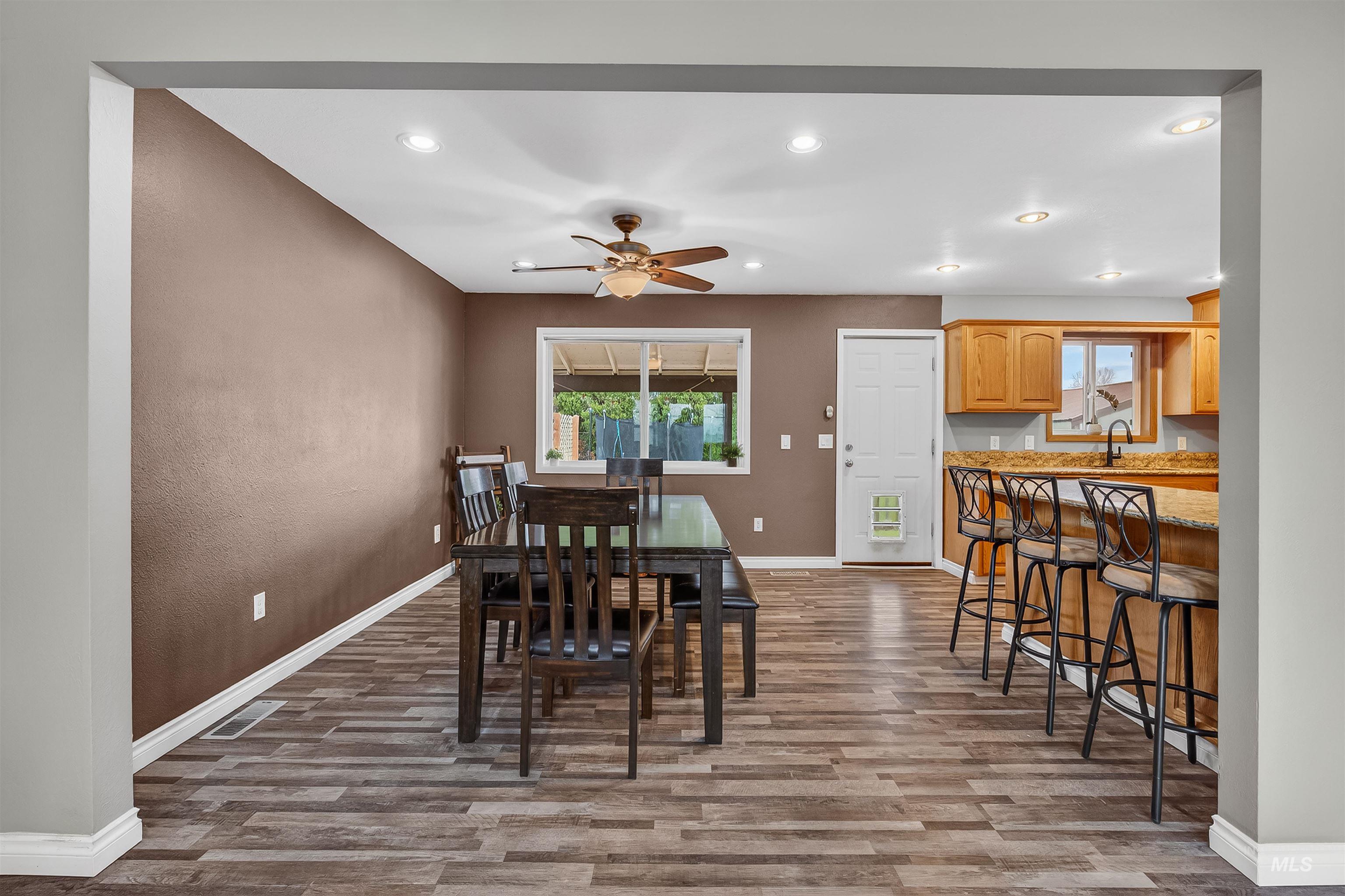 3725 11th Street Lewiston, ID 83501 - Photo 5 of 46 Dining room featuring recessed lighting, ceiling fan, and dark wood finished floors