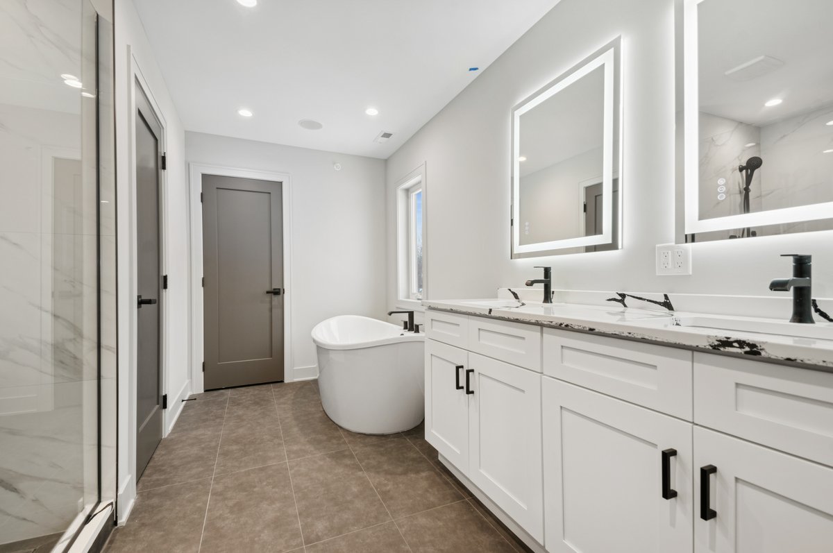 11036 Austin Avenue Chicago Ridge, IL 60415 - Photo 16 of 24 a spacious bathroom with a double vanity sink mirror and double