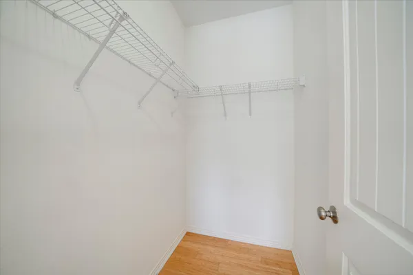 a view of small space with racks on the wall
