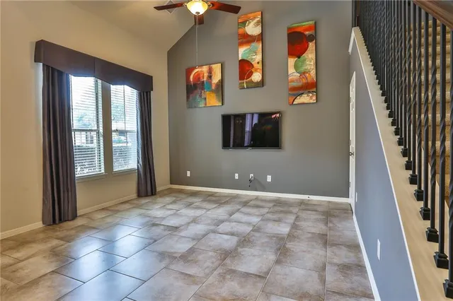 a view of an entryway with a door