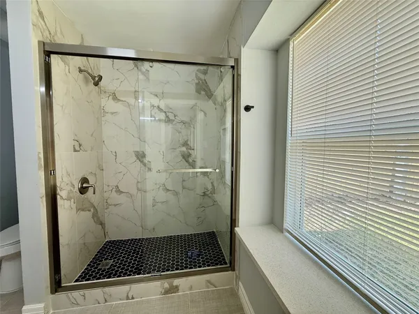 a bathroom with a shower