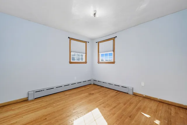 an empty room with a workbench