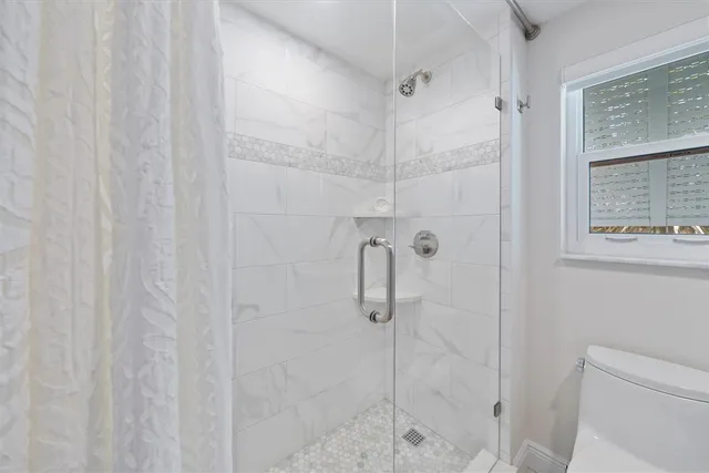 a bathroom with a shower