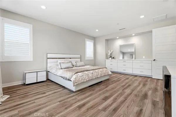 a view of building with wooden floor