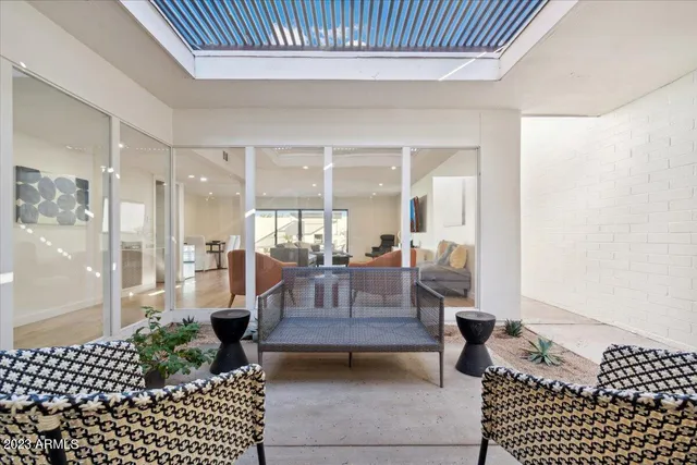 a living room with furniture