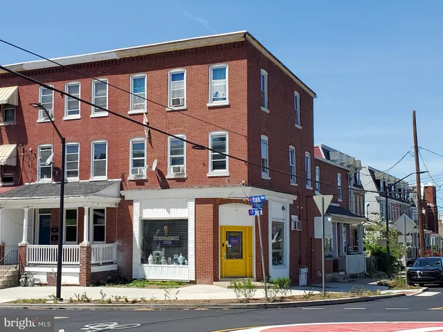 a front view of a multi story building