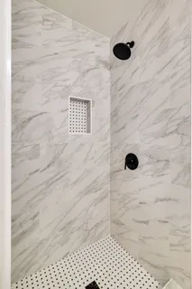 a bathroom with a shower