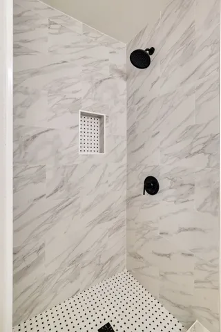 a bathroom with a shower