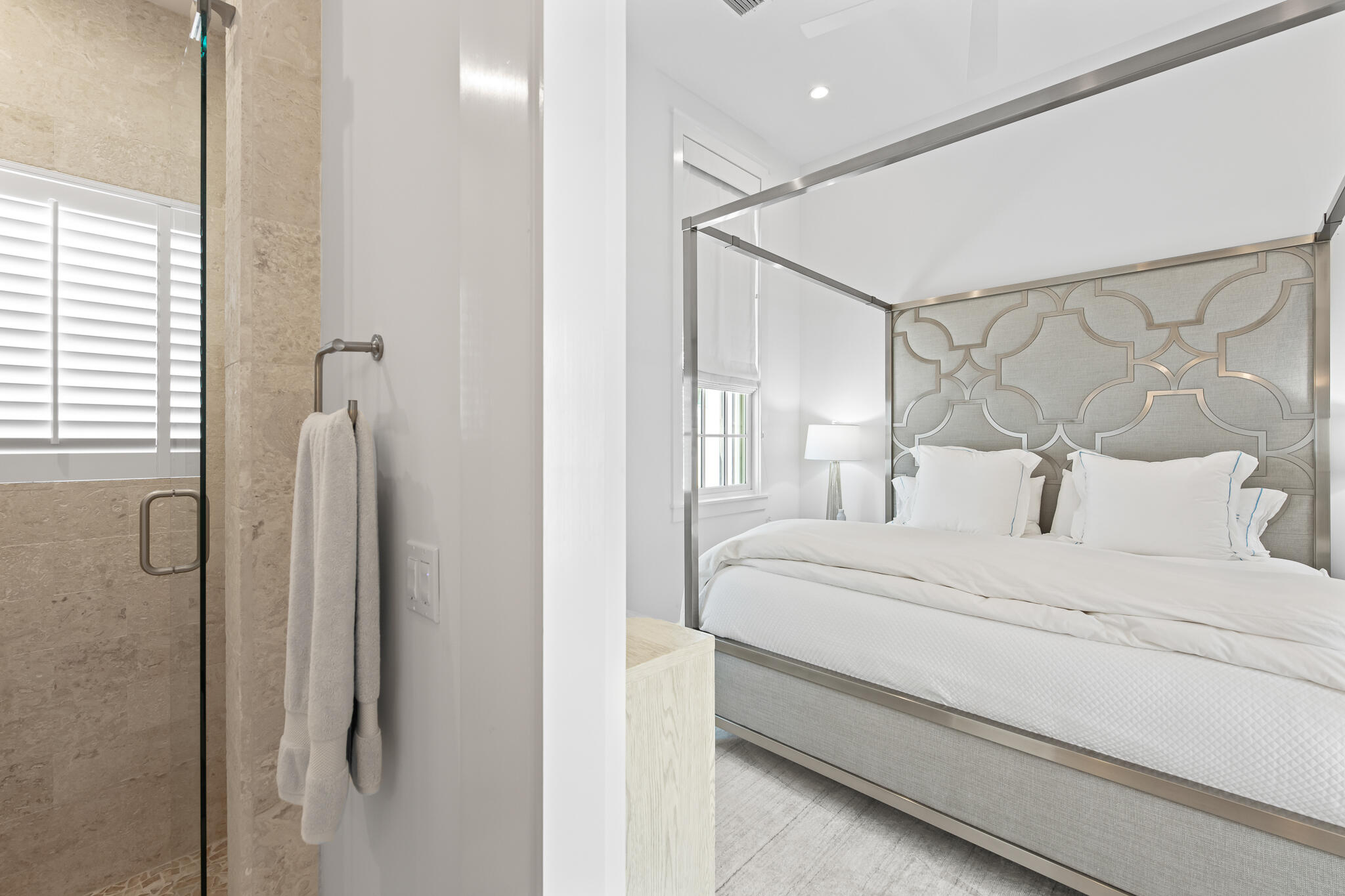 163 North Castle Harbour Dr Inlet Beach, Unit U38 Inlet Beach, FL 32461 - Photo 33 of 55 a bedroom with a bed and a mirror