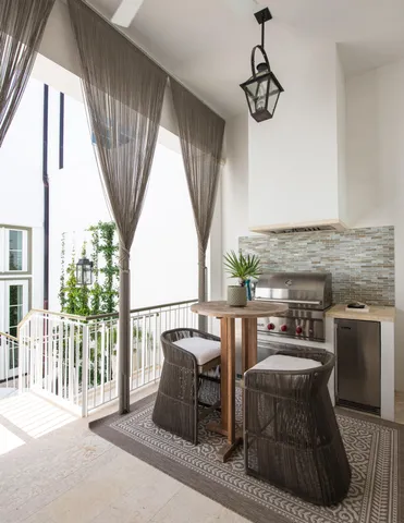 a view of a room with a chandelier