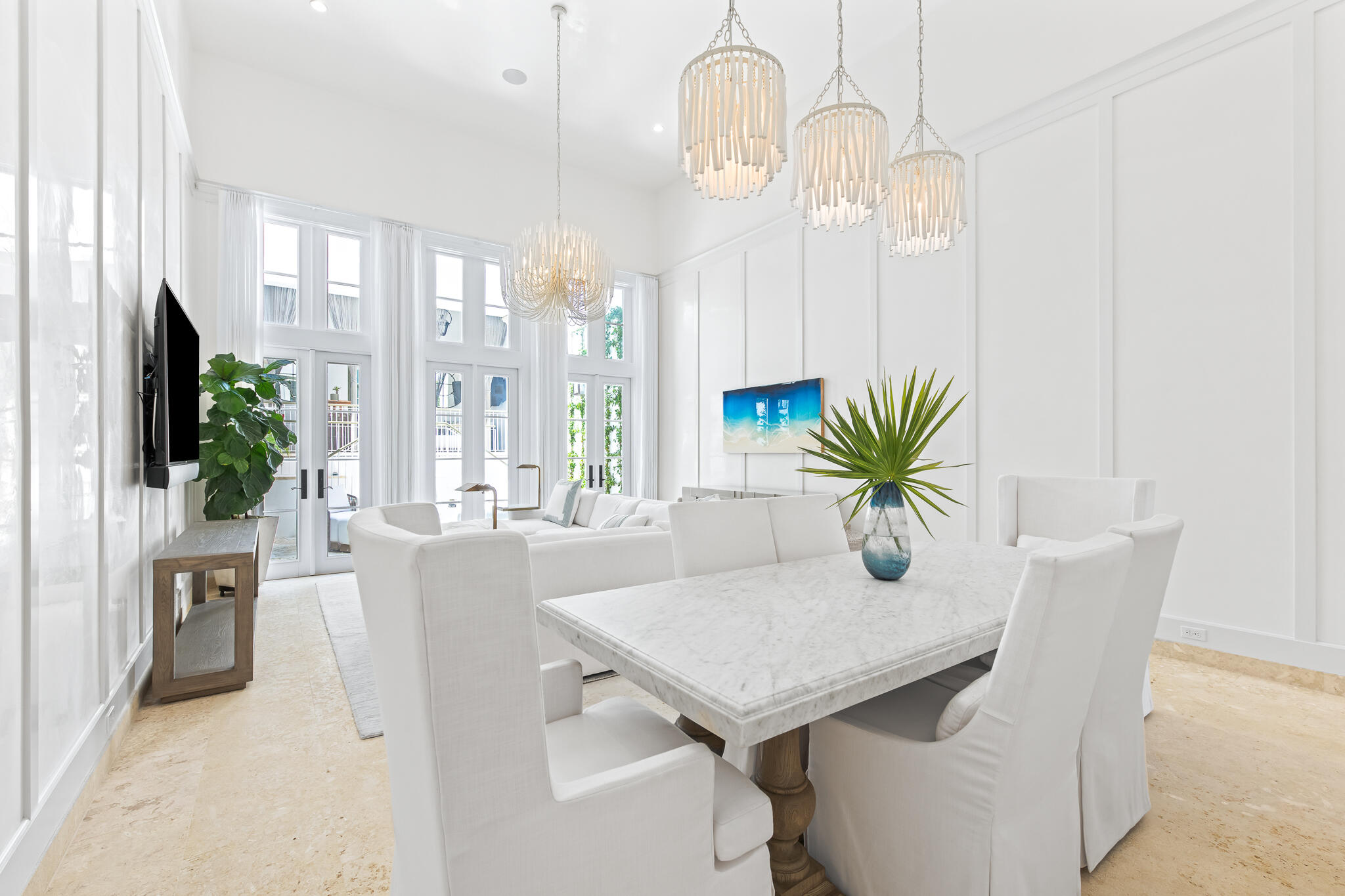 163 North Castle Harbour Dr Inlet Beach, Unit U38 Inlet Beach, FL 32461 - Photo 6 of 55 a view of a dining room with furniture a livingroom and chandelier