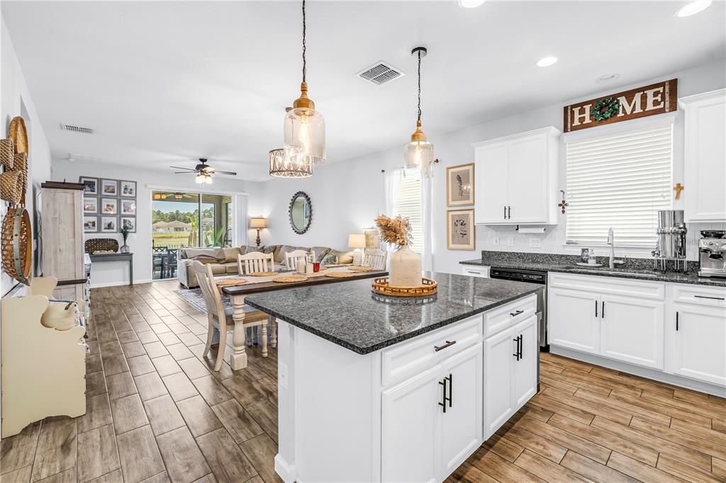 13229 Orca Sound Drive Riverview, FL 33579 - Photo 5 of 37 a kitchen with stainless steel appliances granite countertop a sink a stove and a wooden floors