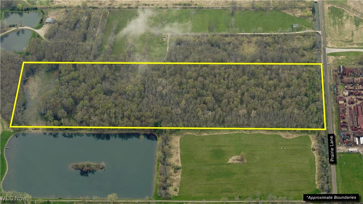 Prairie Lane Road Wooster, OH 44691 - Photo 5 of 28 Aerial overview of property's location with a nearby body of water and property parcel outlined