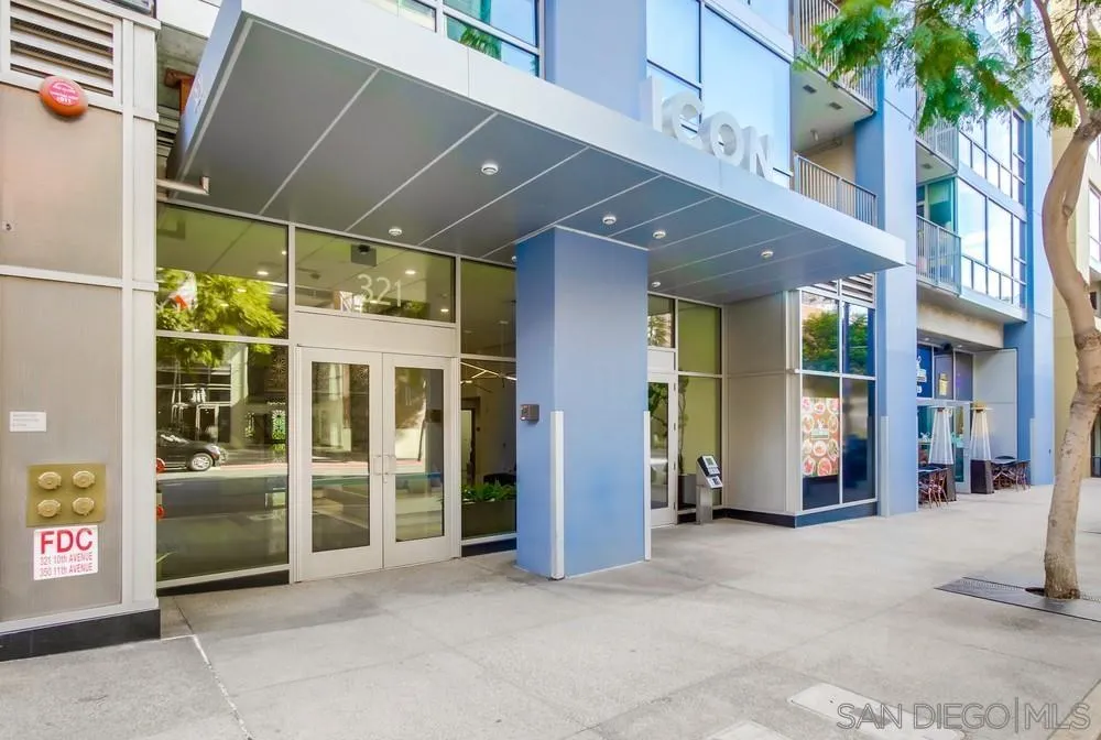 321 Tenth Avenue, Unit 903 San Diego, CA 92101 - Photo 29 of 55 a view of a building with a door and windows