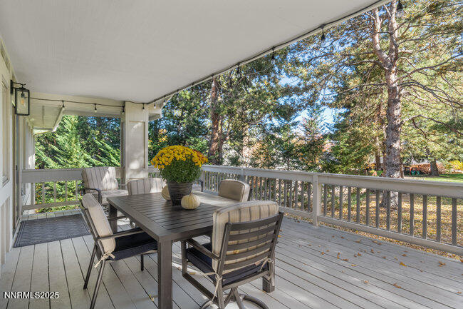 2522 Lake Ridge Shores Circle Reno, NV 89519 - Photo 19 of 50 a view of balcony with furniture and wooden deck