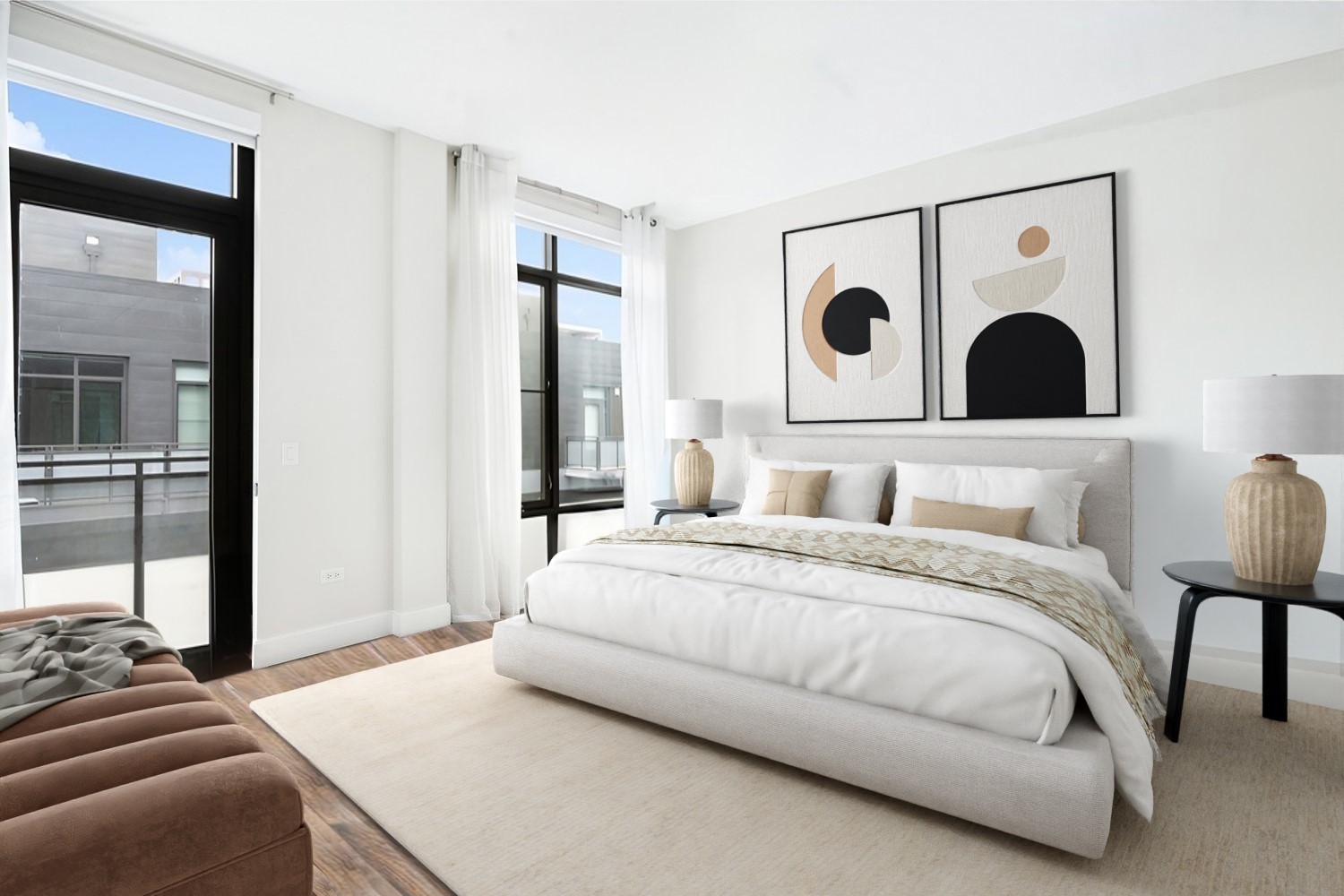 35 North Aberdeen Street, Unit PHS Chicago, IL 60607 - Photo 13 of 38 a bedroom with a bed and a painting on the wall