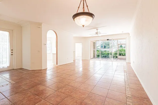 a view of a room with an empty space