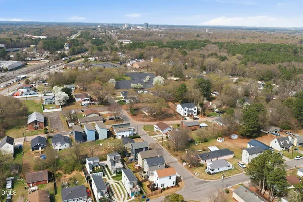 an aerial view of multiple house