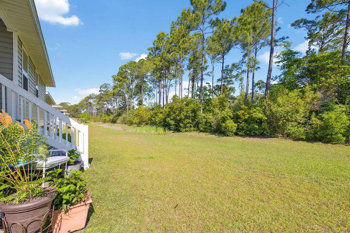 144 American Court Santa Rosa Beach, FL 32459 - Photo 6 of 19 a view of a garden with plants and large trees