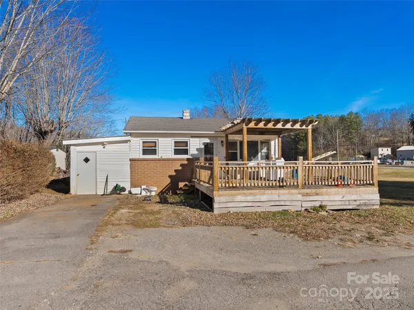 a view of a house with a patio