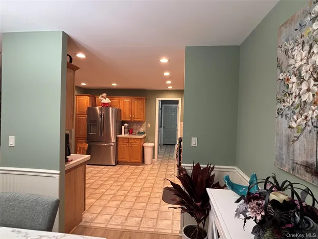 a bathroom with a glass door shower