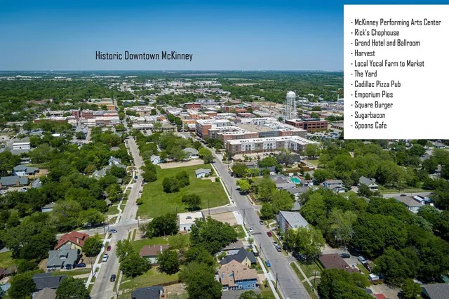 an aerial view of residential building and car parked