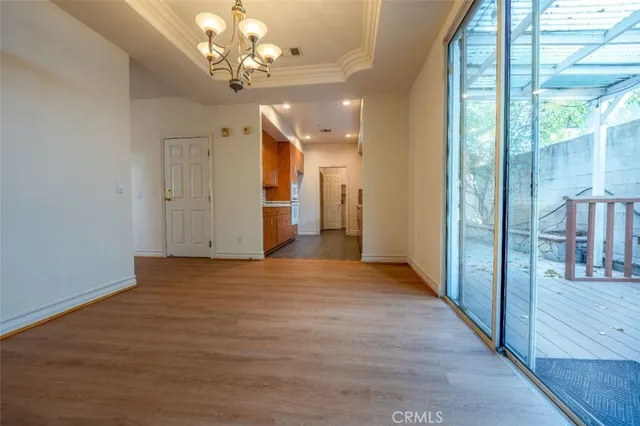 a view of a livingroom with a chandelier