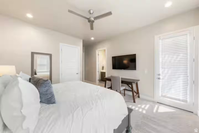 2600 Ocotillo Way, Unit 56 Santa Clara, UT 84765 - Photo 17 of 33 Bedroom featuring ceiling fan, recessed lighting, and ensuite bath