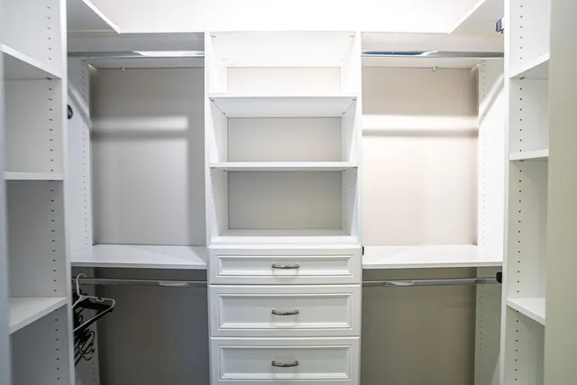 a close view of closet