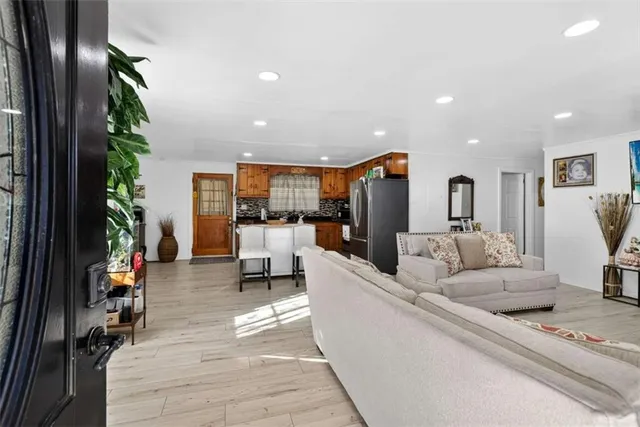 a living room with furniture