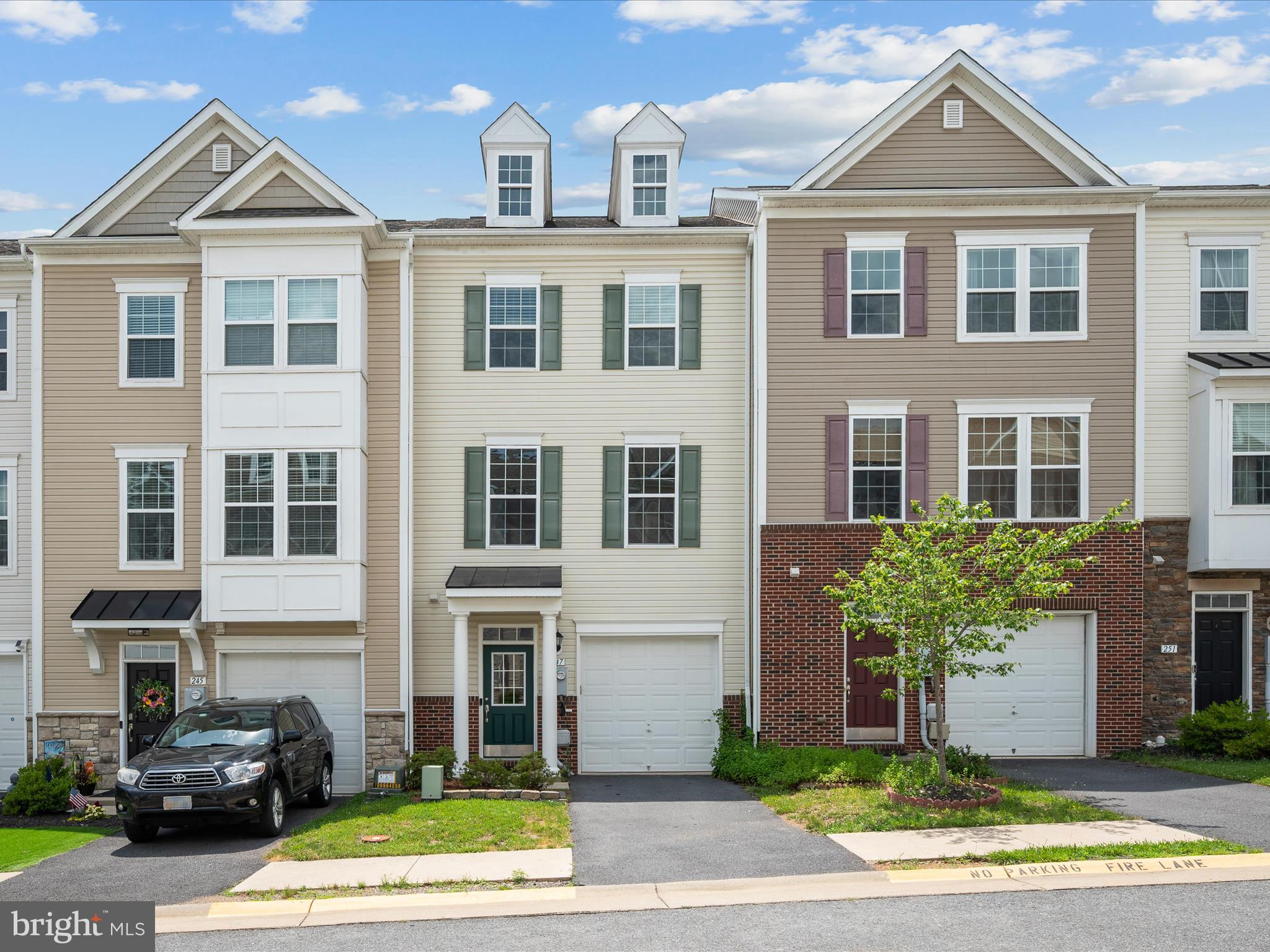 a front view of a residential houses